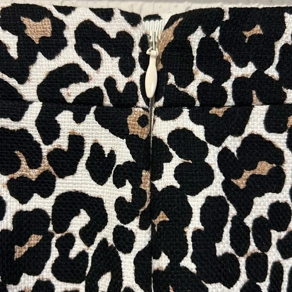 J. Crew Leopard print 100% cotton pencil skirt size 4P - Picture 5 of 10
